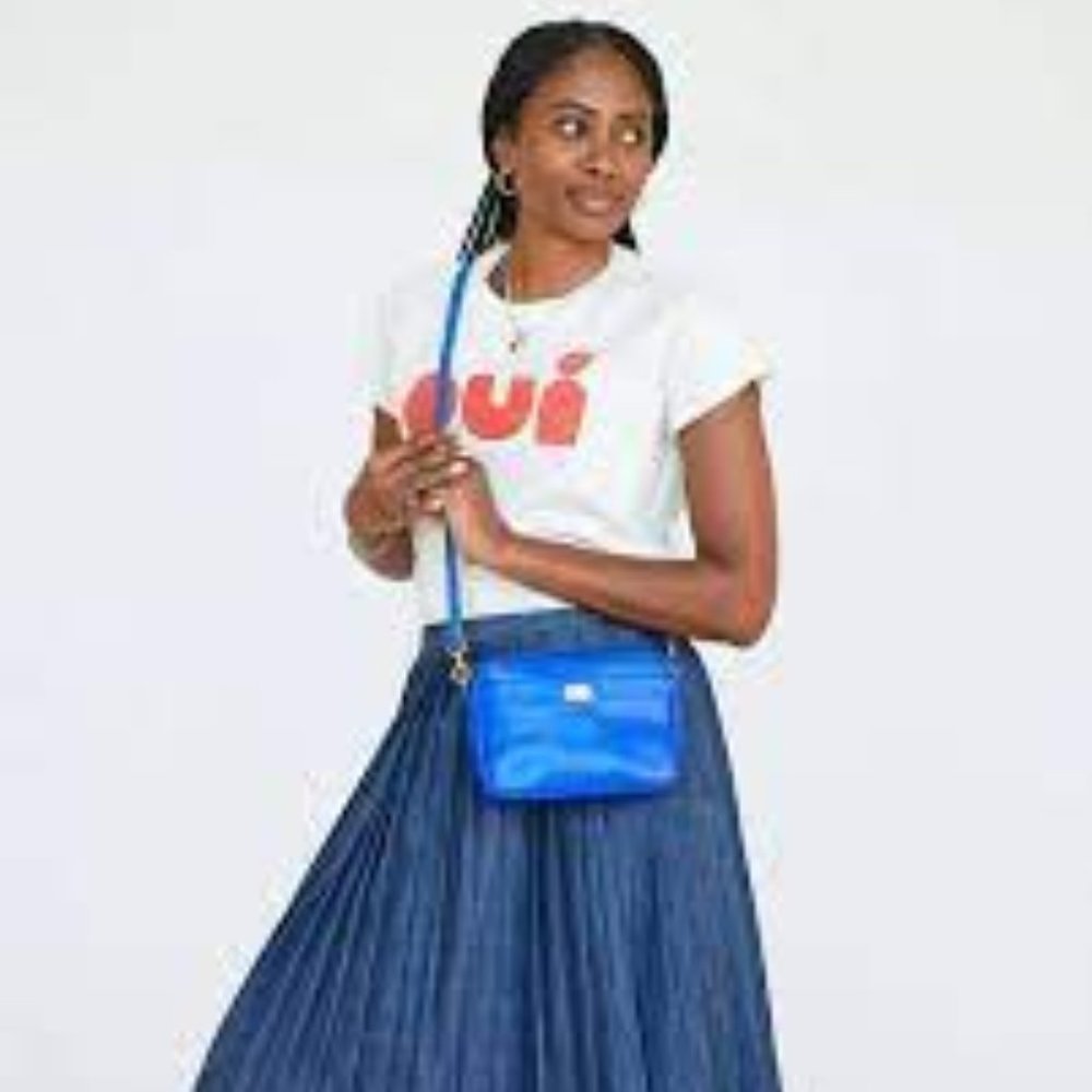 CLARE V. TURNLOCK MIDI SAC IN ELECTRIC BLUE